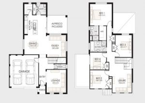 2 planos de casas de dos plantas
